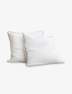European Flax Piped Linen Euro Pillowcases (set Of 2) By Cultiver