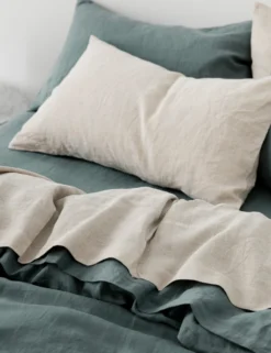 European Flax Linen Fitted Sheet By Cultiver -KOKOLA Furniture Shop CULTIVER Flat Sheet Natural scaled