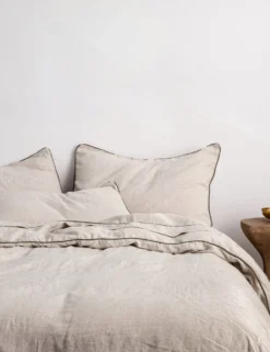 European Flax Piped Linen Duvet Set By Cultiver -KOKOLA Furniture Shop CULTIVER Piped Linen Natural and Forest 637ee872 36b8 41ea 8b77 d11229a9c495 scaled