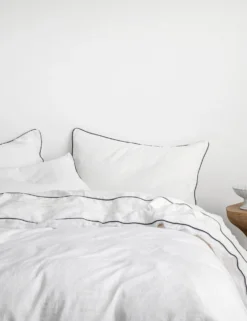 European Flax Piped Linen Sheet Set By Cultiver -KOKOLA Furniture Shop CULTIVER Piped Linen White and Navy 22cc4e07 055e 4f92 a1a0 aaf6f85b85b8 scaled