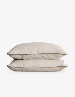 European Flax Piped Linen Pillowcases (set Of 2) By Cultiver -KOKOLA Furniture Shop CULTIVER Piped Natural Forest Set of 2 Pillowcases 9b364fe9 41f1 44ee 8465 c613a42e4814 scaled