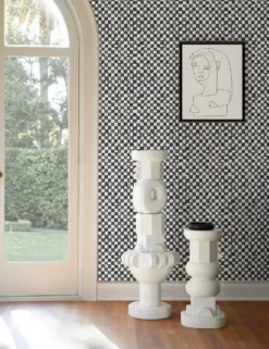Checkerboard Wallpaper By Sarah Sherman Samuel -KOKOLA Furniture Shop ColumnVignette 3524 V1 ca07d43c 21bd 4f96 b8ba 116e34120c4a