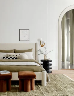 Irregular Checkerboard Bolster Pillow By Sarah Sherman Samuel -KOKOLA Furniture Shop KhakiIrregularGridBedroom 3402 4