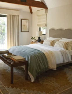 Alaia Sherpa Throw By House No. 23 -KOKOLA Furniture Shop Lulu and Georgia Bedroom2 Evergreen 0607 NOLIGHT LIFESTYLE Site Crop Lifestyle 2 1 scaled