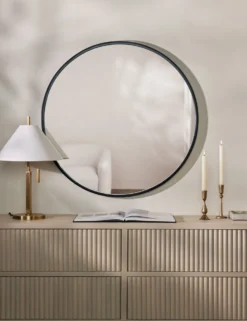 Idris Round Mirror -KOKOLA Furniture Shop Lulu and Georgia Lulu and Georgia IdrisMirror Black Round A0656676 Studio Lifestyle 2111 Studio Lifestyle 2 scaled