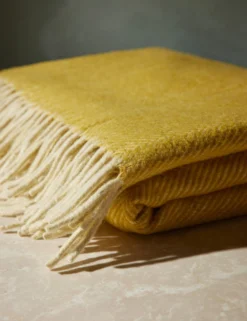 Recycled Wool Throw By Tartan Blanket Co -KOKOLA Furniture Shop RecycledWoolThrow MustardHerringbonebyTartanBlanketCo 16106 Swatch SITECROP scaled