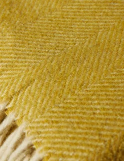 Recycled Wool Throw By Tartan Blanket Co -KOKOLA Furniture Shop RecycledWoolThrow MustardHerringbonebyTartanBlanketCo 16108 Swatch SITECROP scaled