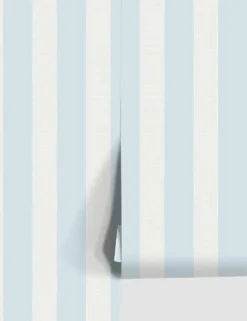 Grosgrain Stripe Peel + Stick Wallpaper By Sarah Jessica Parker -KOKOLA Furniture Shop SJP Grosgrain Stripe MorningDewCream scaled