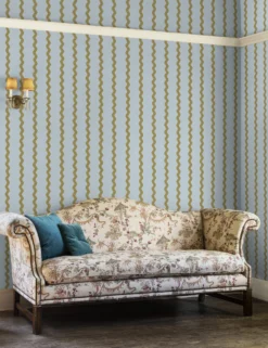 Ric-Rac Stripe Peel + Stick Wallpaper By Sarah Jessica Parker -KOKOLA Furniture Shop SJPxWS Ric Rac Stripe Morning Dew Olive RS scaled