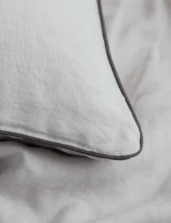 European Flax Piped Linen Euro Pillowcases (set Of 2) By Cultiver -KOKOLA Furniture Shop Smoke Grey Detail SITECROP scaled