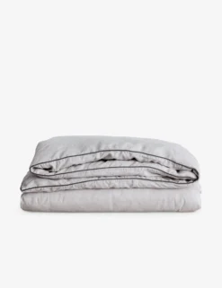 European Flax Piped Linen Duvet Cover By Cultiver