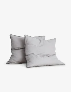 European Flax Piped Linen Euro Pillowcases (set Of 2) By Cultiver -KOKOLA Furniture Shop Smoke Grey Euro SITECROP scaled