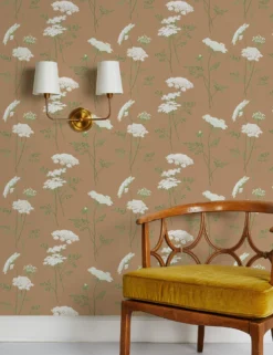 The Queens Lace Wallpaper By Sarah Jessica Parker -KOKOLA Furniture Shop The Queens Lace Misty by SJP Pecan RS scaled