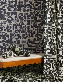 Organic Shapes Wallpaper By Sarah Sherman Samuel -KOKOLA Furniture Shop Wallpaper Curtain Bench Portrait 1348 SITECROP STUDIOLIFESTYLE scaled