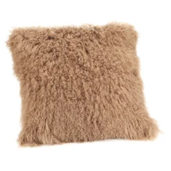 Alda Shearling Pillow -KOKOLA Furniture Shop alda fur pillow large caramel