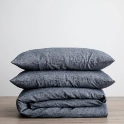 European Flax Linen Duvet Set By Cultiver -KOKOLA Furniture Shop cultiver linen bedding indigo duvet set
