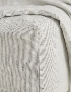 European Flax Linen Fitted Sheet By Cultiver -KOKOLA Furniture Shop cultiver linen bedding pinstripe fitted sheet 1 scaled