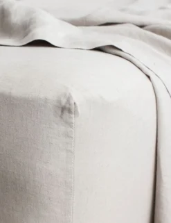 European Flax Linen Fitted Sheet By Cultiver -KOKOLA Furniture Shop cultiver linen bedding smoke grey fitted sheet 1 1 scaled