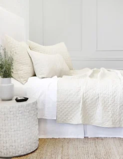 Hampton Quilted Coverlet By Pom Pom At Home -KOKOLA Furniture Shop hampton cream side 1 scaled