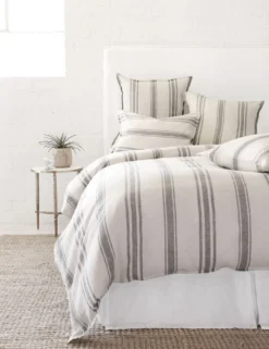Jackson Linen Duvet By Pom Pom At Home -KOKOLA Furniture Shop jackson flax midnight bed front 1