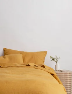 European Flax Linen Flat Sheet By Cultiver -KOKOLA Furniture Shop mustard lifestyle 1 60926236 71b0 4b45 bc73 5dec4ced1322 scaled