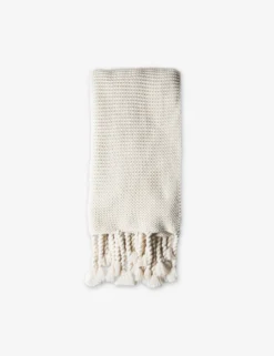 Trestles Chunky Knit Throw By Pom Pom At Home -KOKOLA Furniture Shop pom pom at home trestles throw antique white 2 scaled
